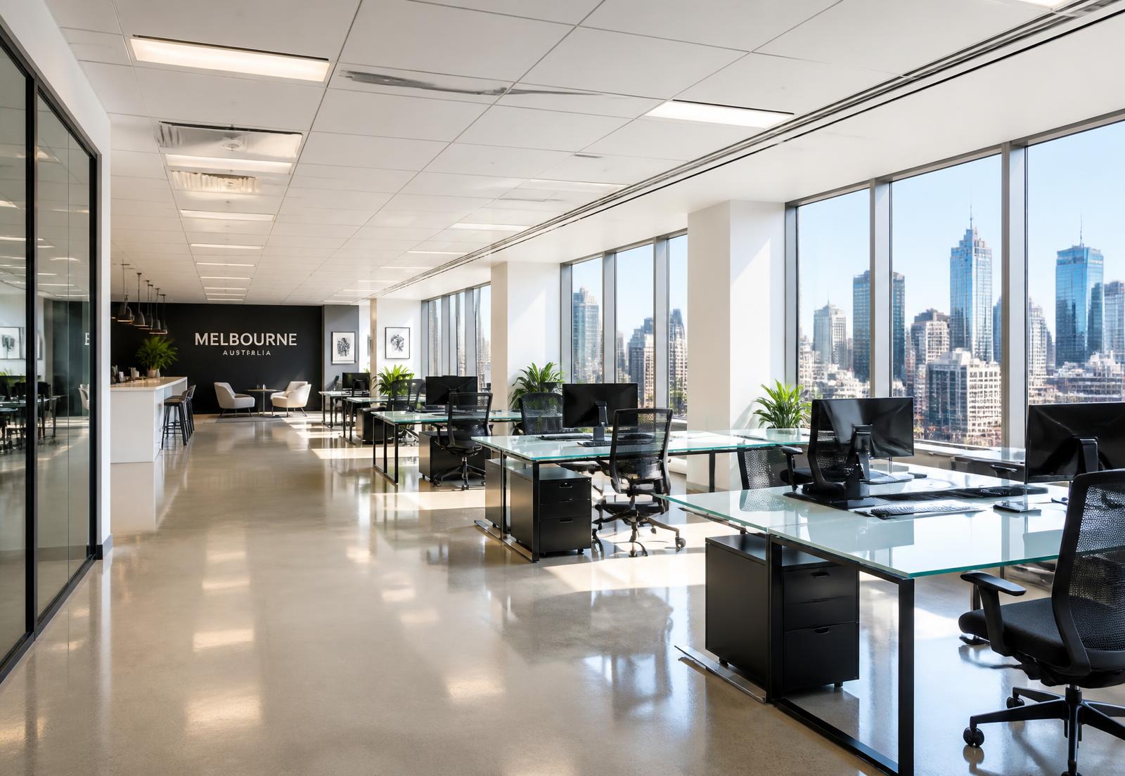 Spotless modern Melbourne office after a professional clean